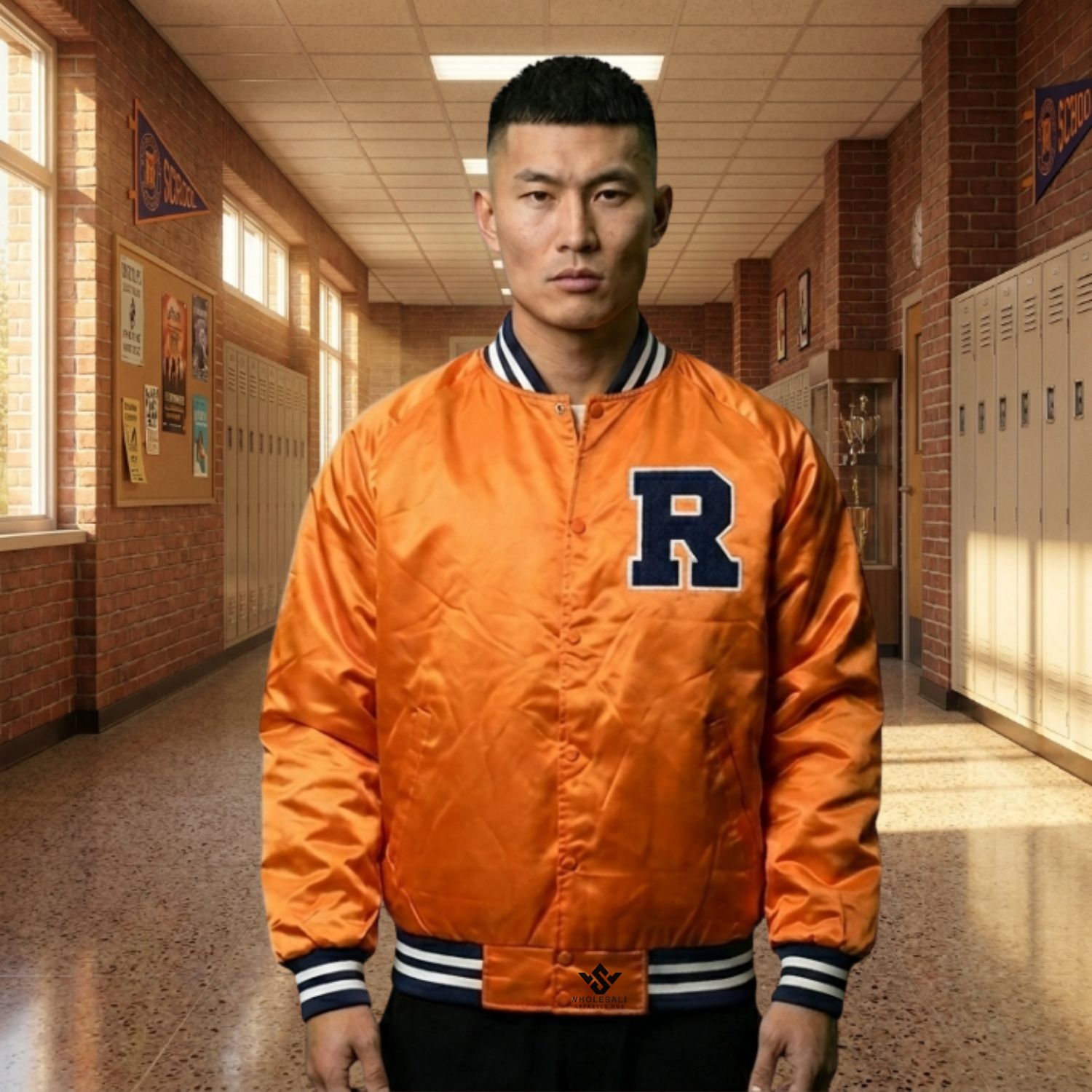 Custom Varsity Jackets With Embroidered Satin