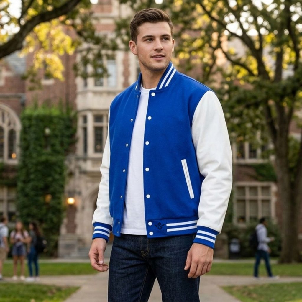 Slim Fit Varsity Jackets For Men Trend