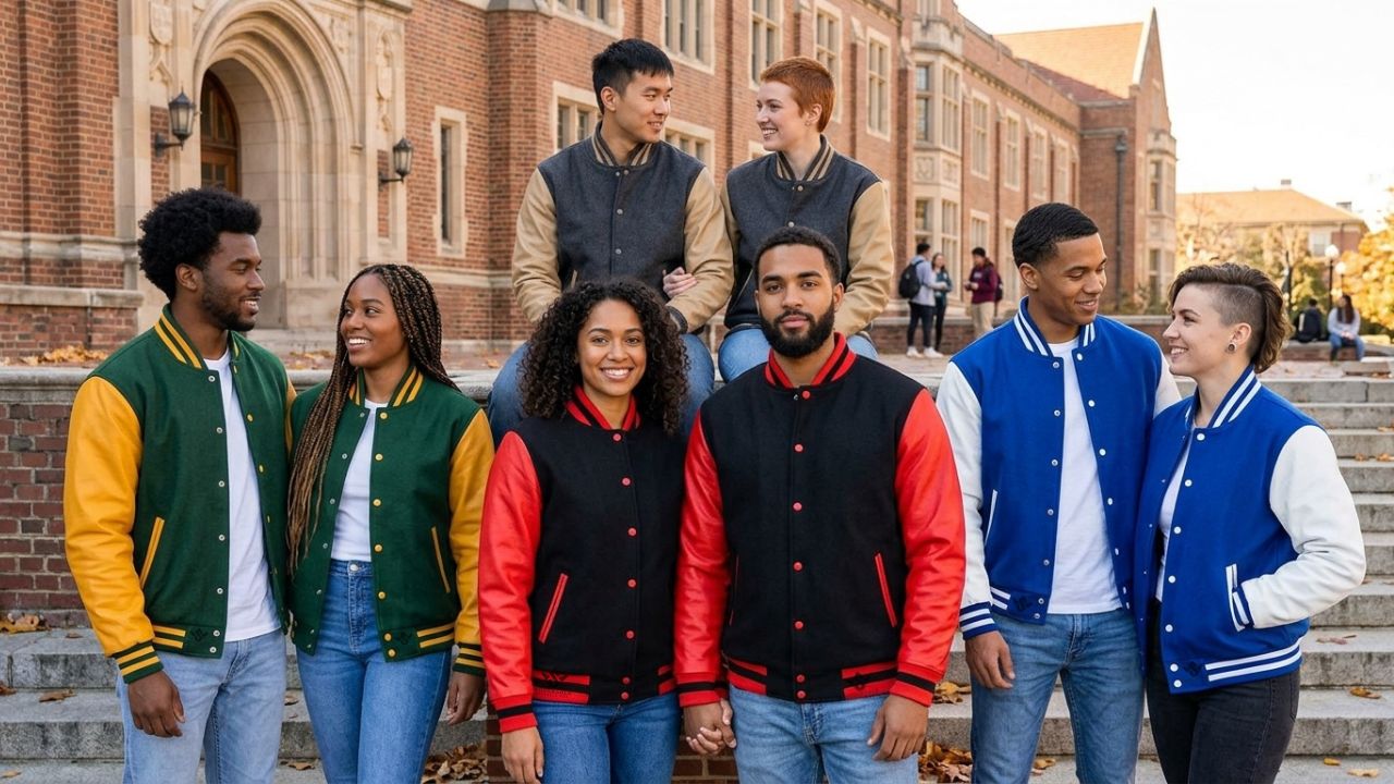 Red and Black Baseball Jackets for Couples