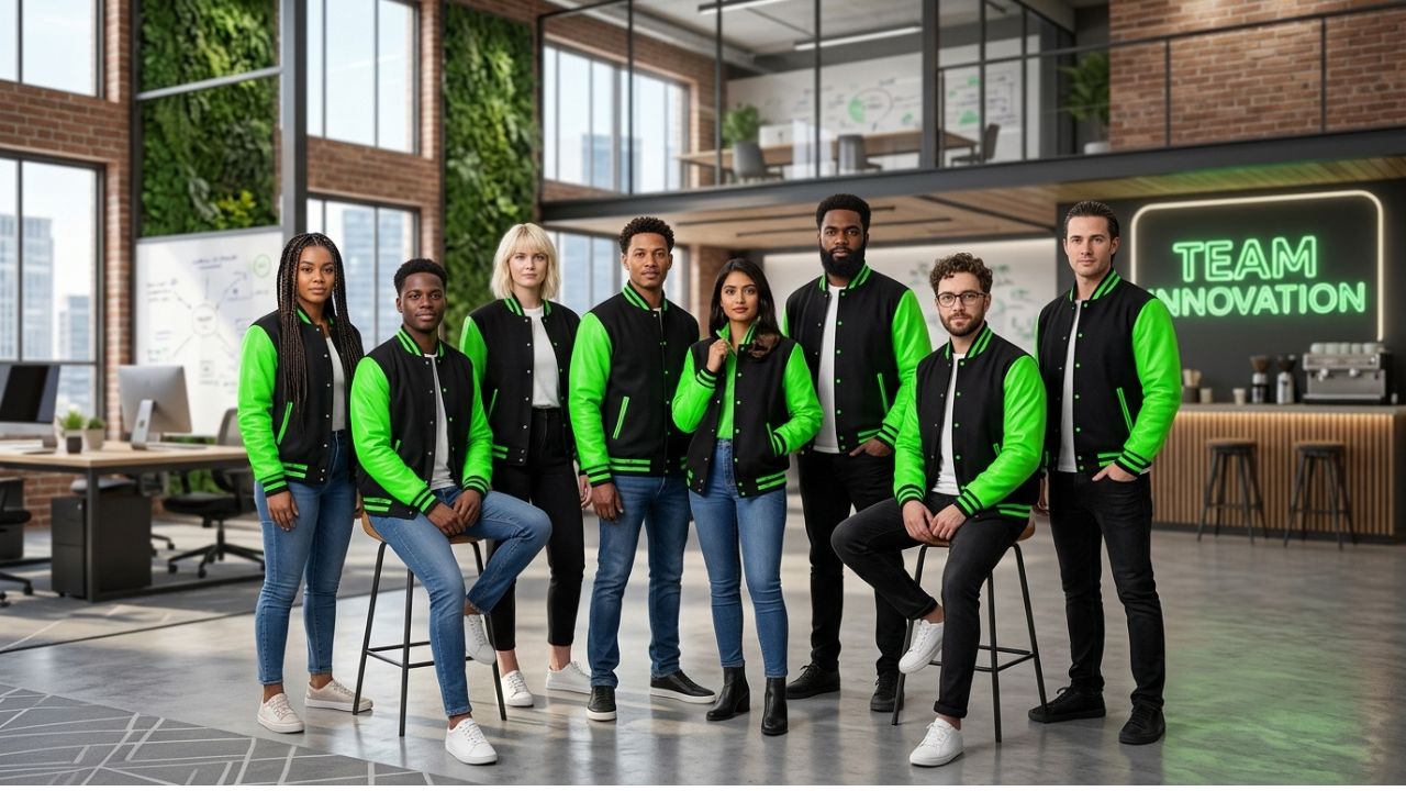 Green And Black Baseball Jackets For Teams