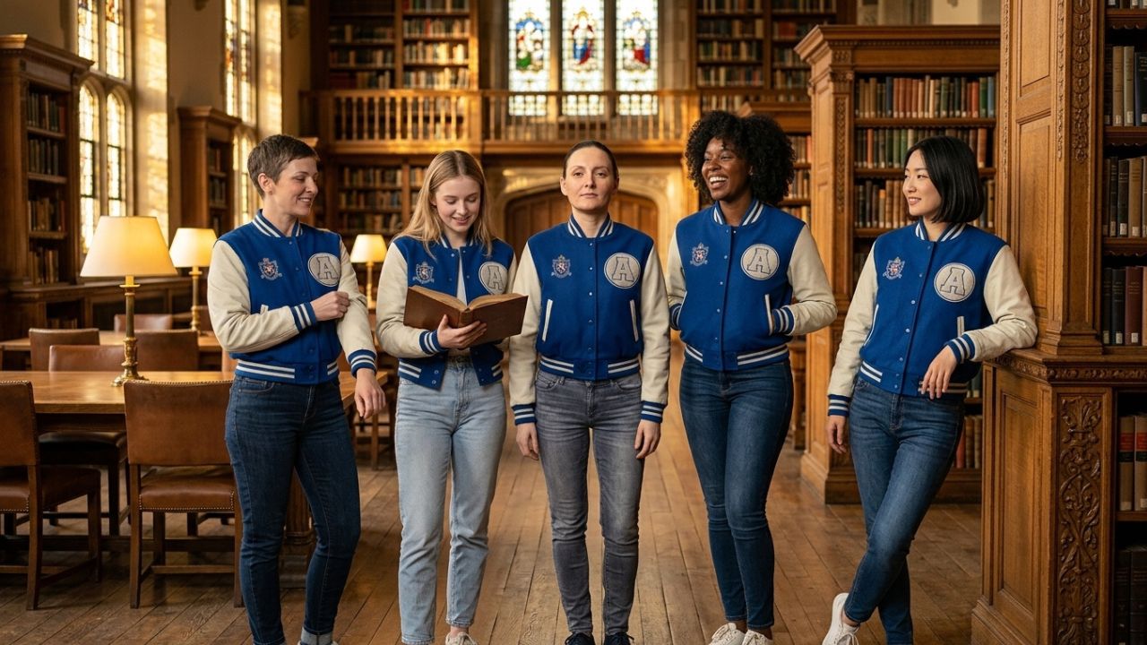 Trendy Cropped Letterman Jackets For Women