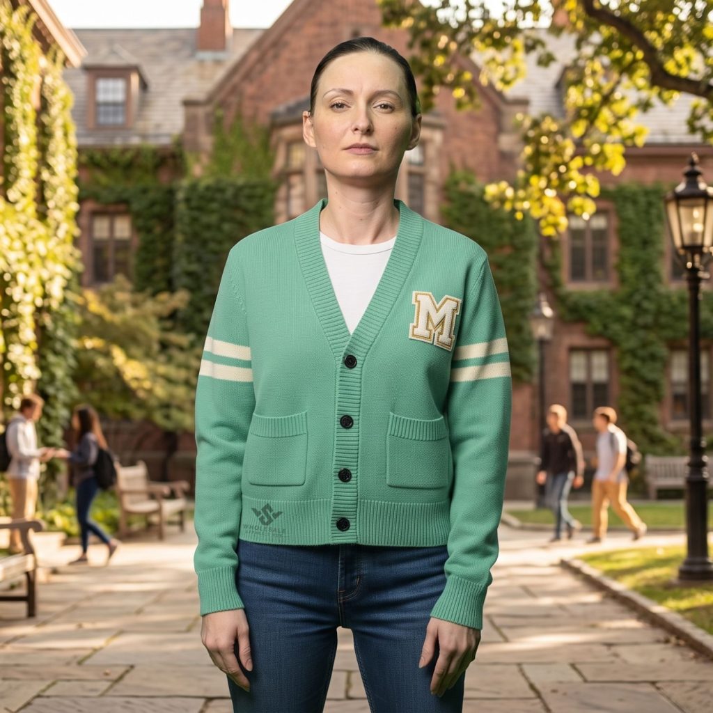 Custom Embroidery for Varsity Cardigan