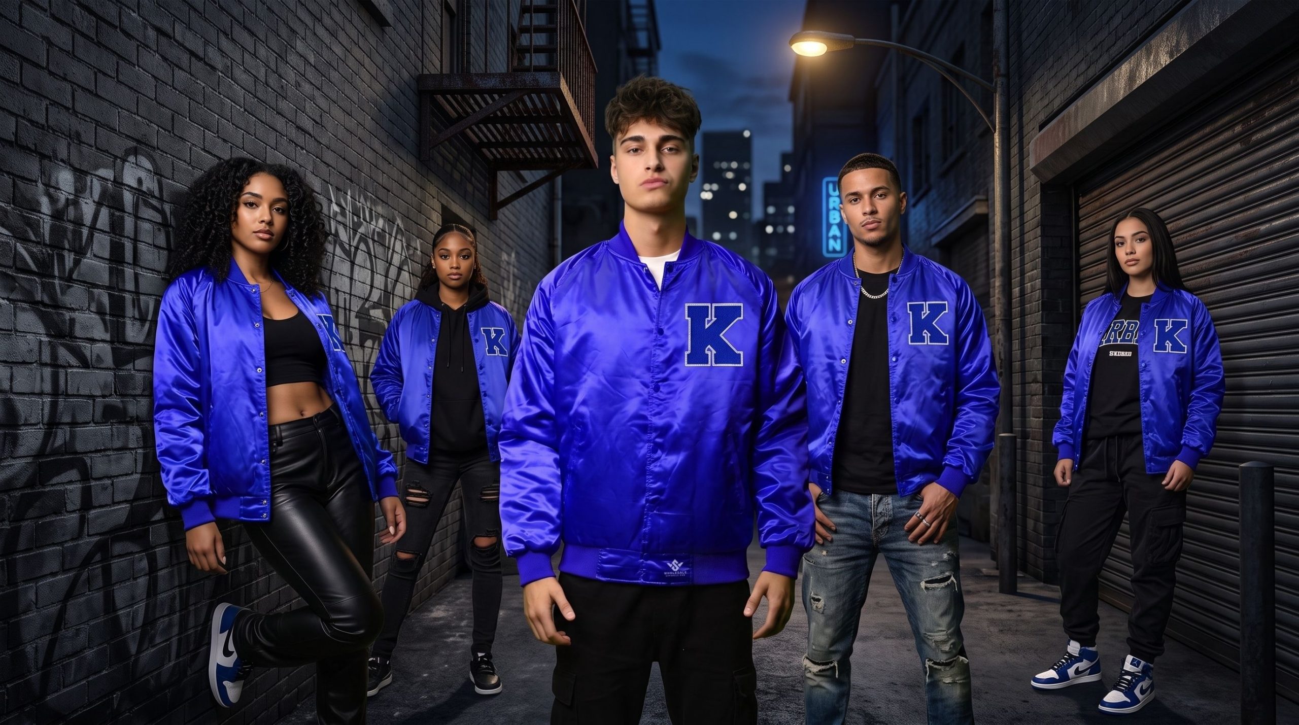 Men Satin Varsity Jacket