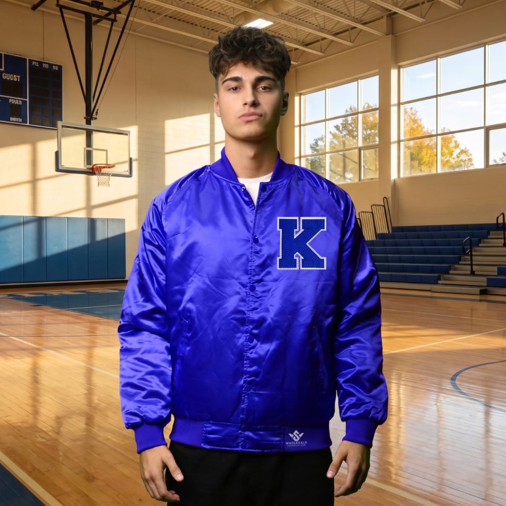 Men Satin Varsity Jacket