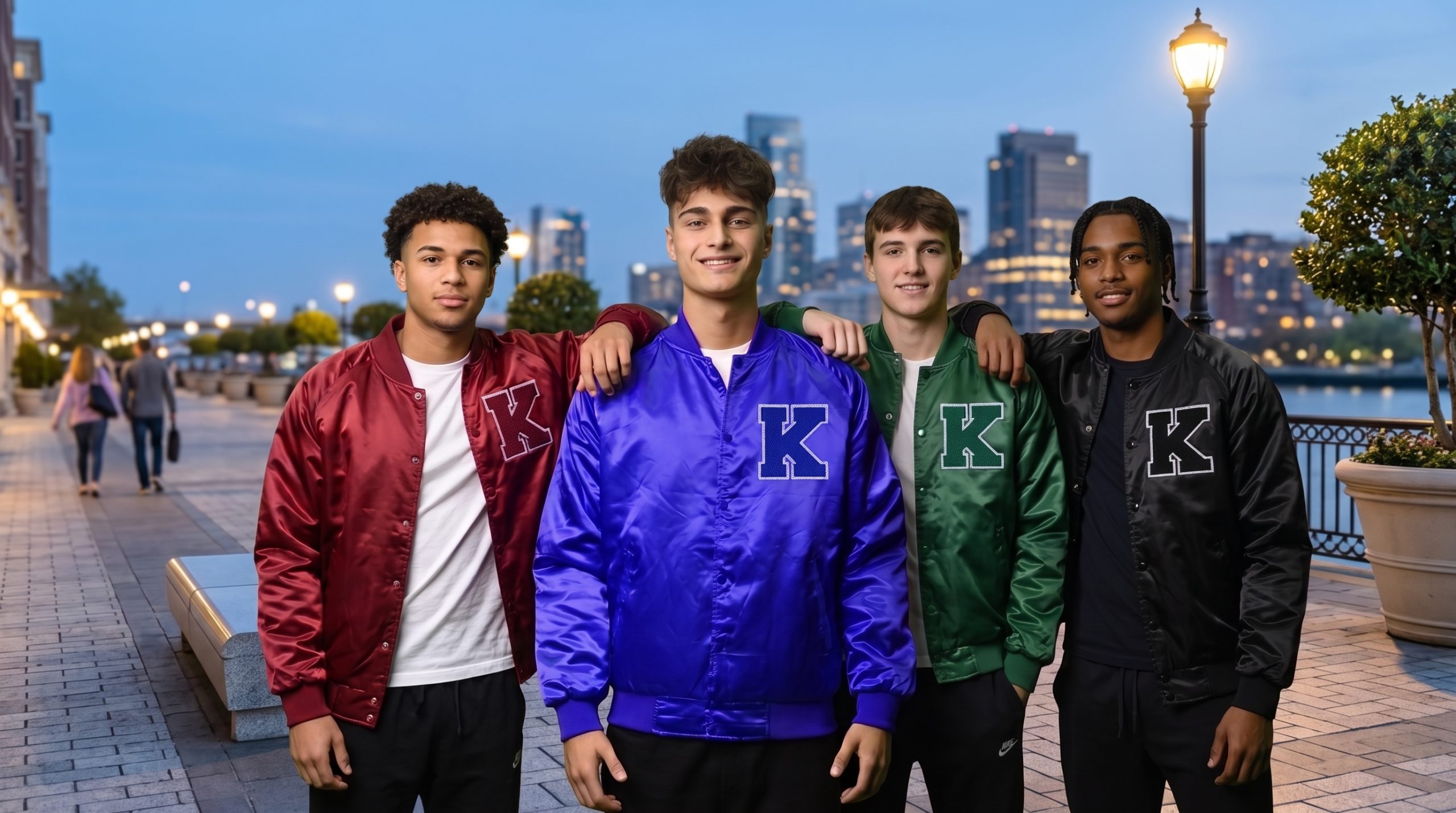 Men Satin Varsity Jacket